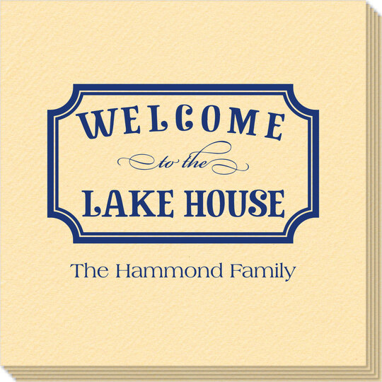 Welcome to the Lake House Sign Linen Like Napkins